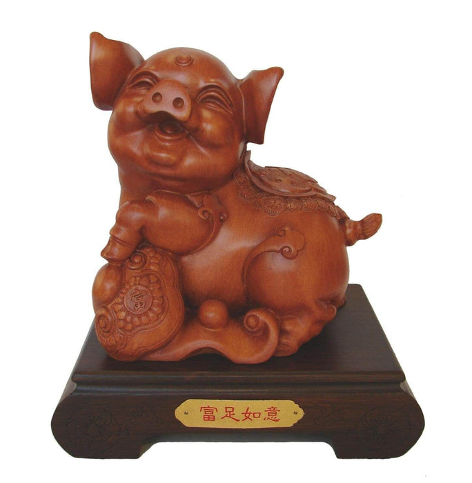 10 Inch Pig Statue w/ Ru Yi - Culture Kraze Marketplace.com