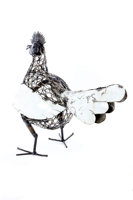 Recycled Metal Mesh Mother Hen Sculpture - Culture Kraze Marketplace.com