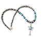 Sterling Silver Navajo Pearl & Turquoise Beaded Cross Necklace - Culture Kraze Marketplace.com