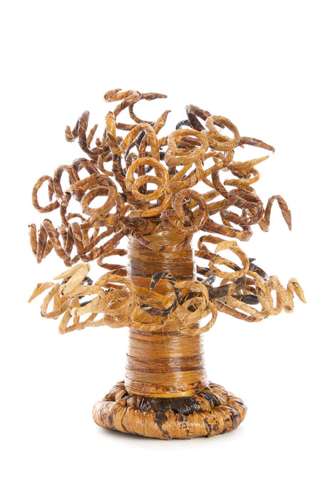 Small Curly Banana Fiber Baobab Tree Sculpture - Culture Kraze Marketplace.com