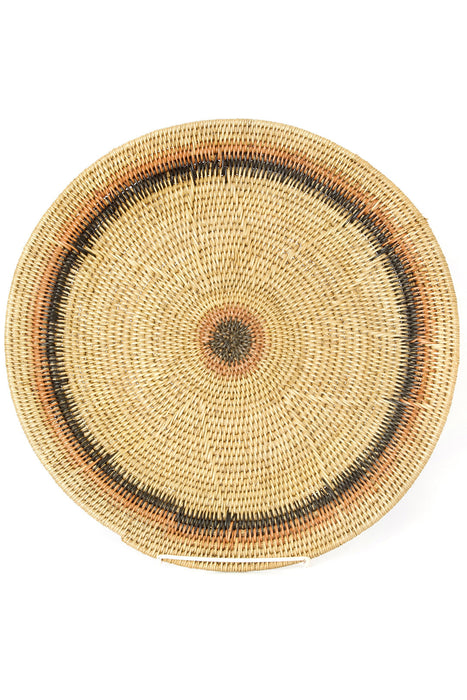 Makenge Root Wedding Baskets from Zambia - Peach & Black Rings - Culture Kraze Marketplace.com
