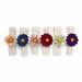 Hand Crafted Felt from Nepal: Set of 6 Napkin Rings, Assorted Daisies for Fall - Culture Kraze Marketplace.com