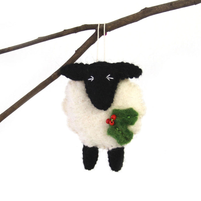 Hand Felted Christmas Sheep Ornament - Culture Kraze Marketplace.com