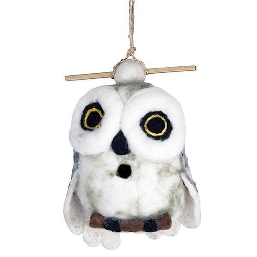 Felt Birdhouse - Snowy Owl - Wild Woolies - Culture Kraze Marketplace.com