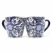 Rounded Mugs - Blue Flowers Pattern, Set of Two - Encantada - Culture Kraze Marketplace.com