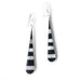 Taxco Silver Black Onyz & Abalone Zebra Long Teardrop Earrings - Culture Kraze Marketplace.com