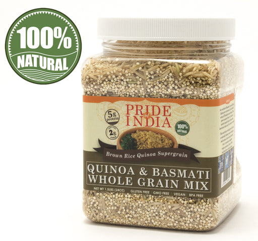 Quinoa & Brown Basmati Whole Grain Mix - Protein Rich Super Grain Jar-0