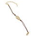 Gold Plated Hamsa Bracelet on brown leather cord - Culture Kraze Marketplace.com
