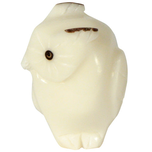 <center>Old Wise Owl Tagua Pet Figurine on a Base </br>Crafted by Artisans in Ecuador </br>Measures 2-1/4” high x 1” wide x 1-1/8” deep</center>