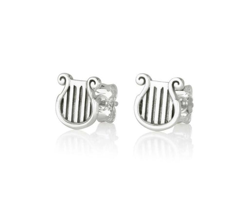 Sterling Silver Earrings - King David's Lyre Image - Culture Kraze Marketplace.com