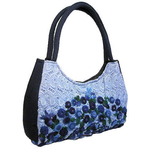 <center> Rococo Handbag made in Guatemala - Blue Luna<br> Measures 12" wide x 10" high</center>