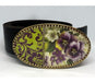 Woman's Belt with Purple Flower Design Buckle by Iris Design - Culture Kraze Marketplace.com