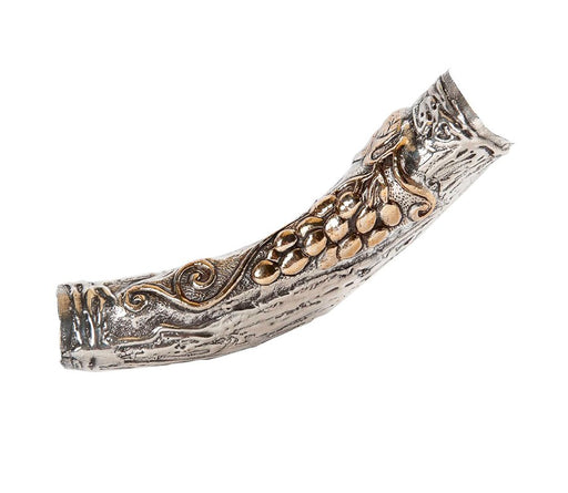 Decorative Yemenite Shofar with Sterling Silver with Menorah, Star of David and Olives - Culture Kraze Marketplace.com