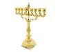 Decorative Gold Chanukah Menorah with Filigree Design, Flame Rod - 15.3 Inches - Culture Kraze Marketplace.com