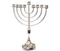 Silver Plated Chanukah Menorah, Smooth Design – 18.5 Inches Height - Culture Kraze Marketplace.com