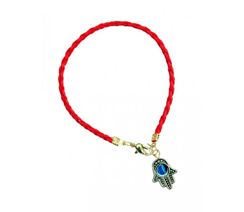 AJDesign Red Braided Cord Kabbalah Bracelet, Hamsa Charm with Blue Stone - Culture Kraze Marketplace.com