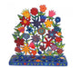 Yair Emanuel Laser Cut Metal Hanukkah Menorah - Floral Display - Culture Kraze Marketplace.com