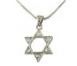 Rhodium Star of David Pendant Necklace - Colored Stones - Culture Kraze Marketplace.com