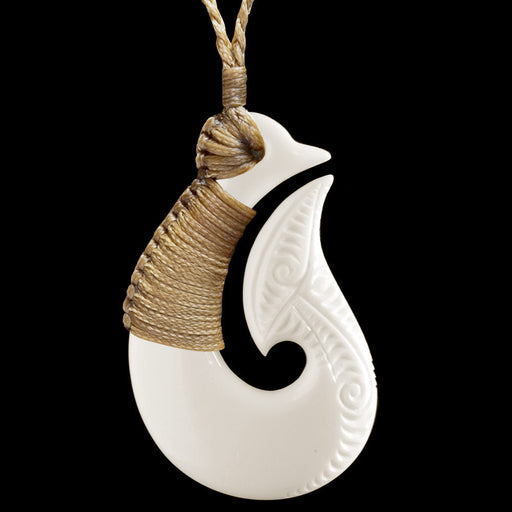 Bound Engraved Matau, handcrafted bone pendant - Culture Kraze Marketplace.com