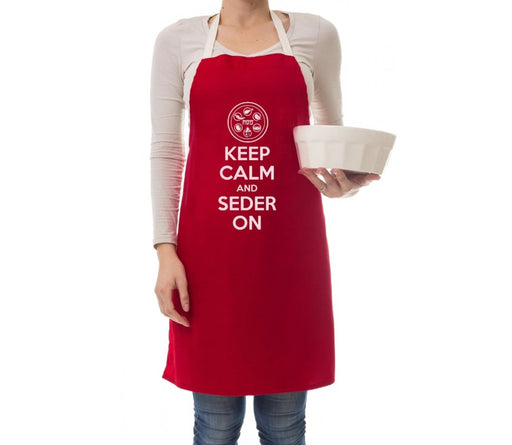 Barbara Shaw Pesach Apron, Keep Calm and Seder On – Deep Burgundy - Culture Kraze Marketplace.com