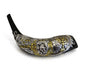 Decorative Rams Horn Shofar, Gold and Silver - Lion of Judah and Menorah - Culture Kraze Marketplace.com