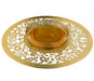 Dorit Judaica Gold Plated Honey Dish, Glass Bowl - Open Pomegranates - Culture Kraze Marketplace.com