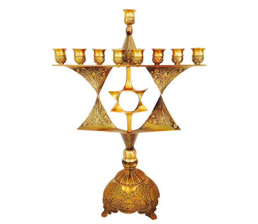 Star of David Classic Hanukkah Menorah in Bronze or Nickel - Culture Kraze Marketplace.com