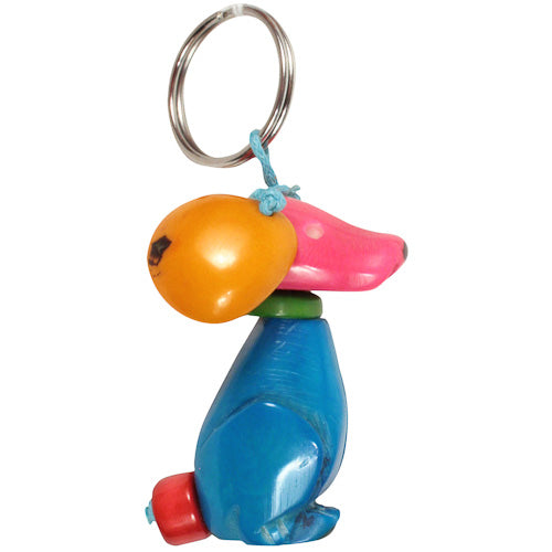 <center>Multi Color Tagua Dog Keychain</br>Handmade in Ecuador</center>