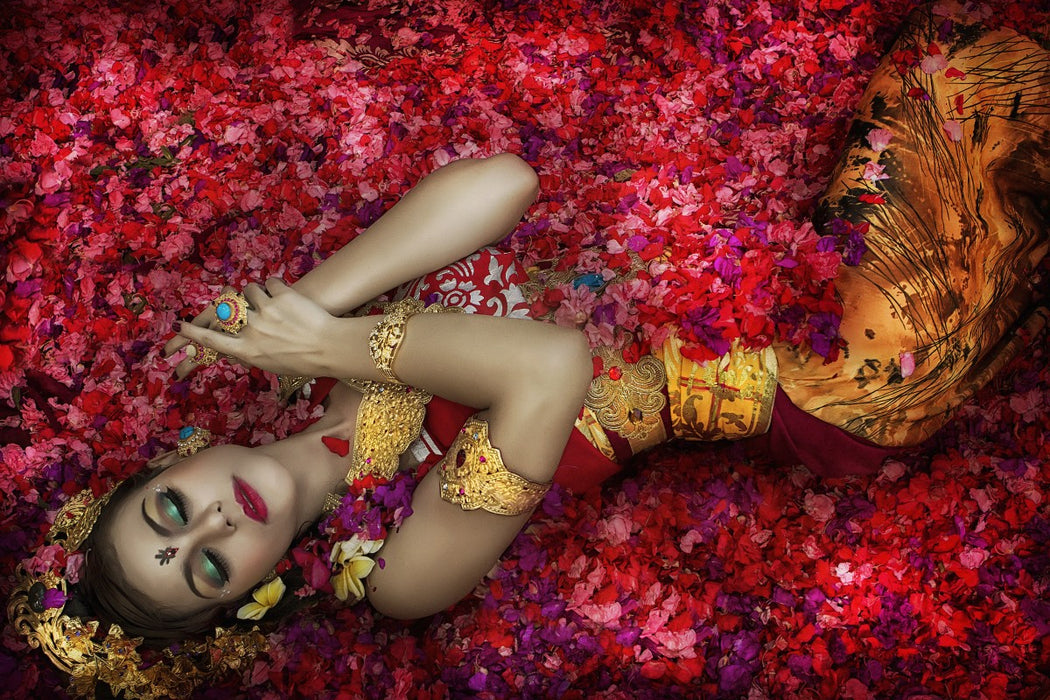 Balinese Woman Among The Flowers - Culture Kraze Marketplace.com