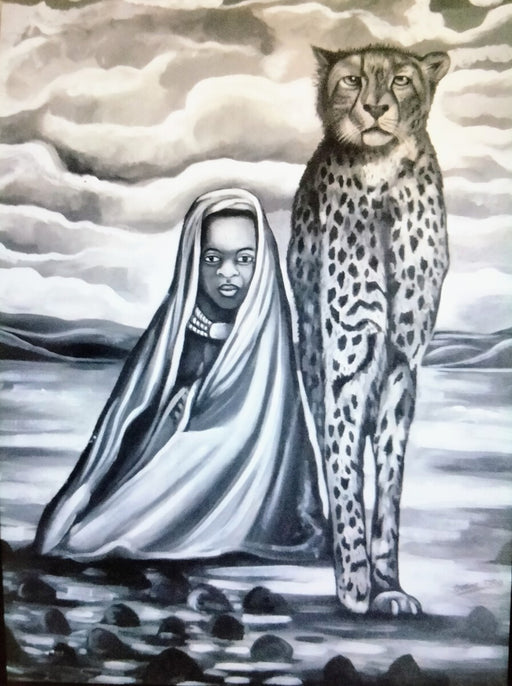 Indigenous Boy With Cheetah Framed Wall Art Prints - Culture Kraze Marketplace.com