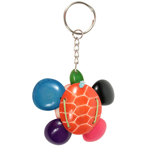 <center>Multi Color Tagua Turtle Keychain</br>Handmade in Ecuador</center>