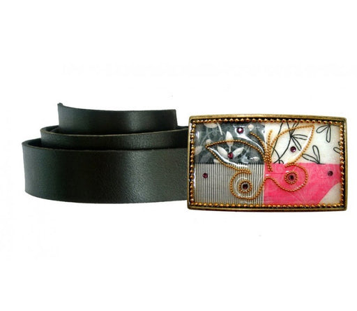 Woman's Belt with Butterfly Leaf Design Buckle by Iris Design - Culture Kraze Marketplace.com