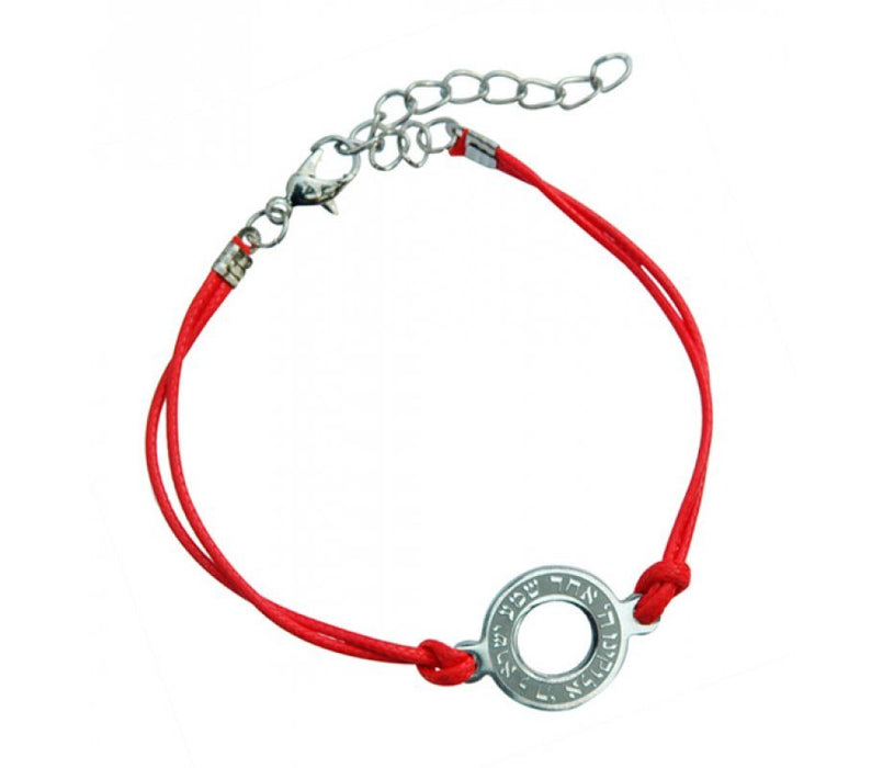 AJDesign Round Shema prayer on red cord bracelet - Culture Kraze Marketplace.com