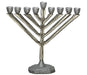 Chabad Lubavitch Hammered Aluminum Chanukah Menorah - Glittering Gray - Culture Kraze Marketplace.com