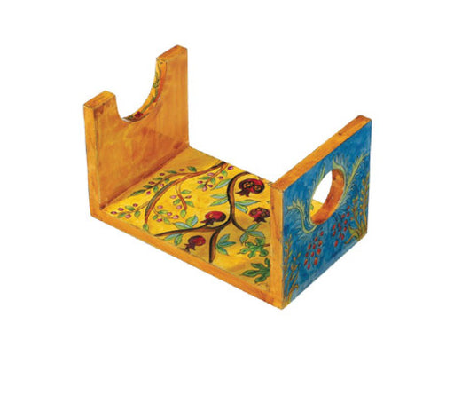 Yair Emanuel Hand Painted Wood Stand for Small Rams Shofar - Seven Species - Culture Kraze Marketplace.com
