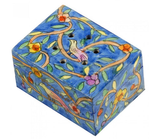 Yair Emanuel Hand Painted Wood Spice Box with Cloves - Oriental Forest - Culture Kraze Marketplace.com