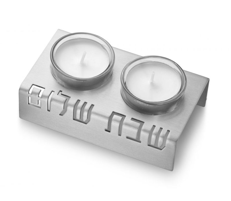 Adi Sidler Shabbat Shalom Candlesticks, Table Design - Silver - Culture Kraze Marketplace.com