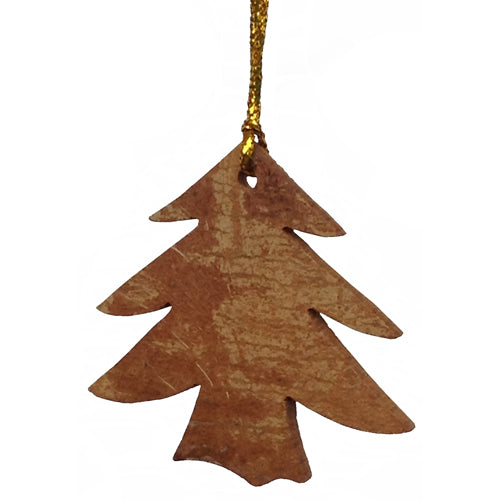 <center>Tree Ornament made from Cinnamon Bark crafted by Artisans in Vietnam <br /> Measures 2&rdquo; high x 2&rdquo; wide x 1/8&rdquo; deep</center>
