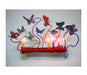 David Gerstein Laser Cut Metal Colorful Chanukah Menorah - Fluttering Butterflies - Culture Kraze Marketplace.com