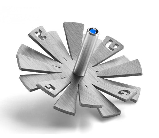 Adi Sidler Brushed Aluminum Chanukah Dreidel, Flying Petals Design - Silver - Culture Kraze Marketplace.com