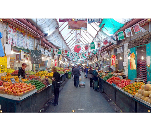 Panoramic Machane Yehuda Market Sukkah Single-Wall Panel 12 ft Width - Culture Kraze Marketplace.com