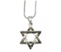 Rhodium Pendant Necklace - Hammered Star of David - Culture Kraze Marketplace.com