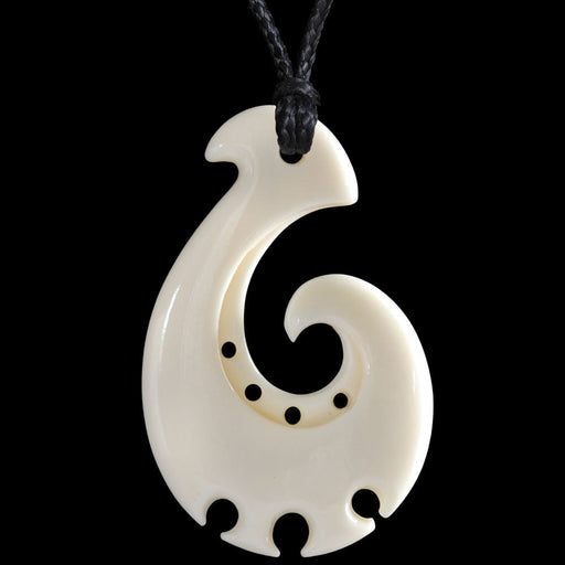 Detailed Medium Matau, handrafted bone pendant - Culture Kraze Marketplace.com