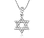 Sterling Silver Pendant Necklace, Star of David Filled With Zircon Stones - Culture Kraze Marketplace.com