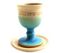 Michal Ben Yosef Blessing Ceramic Kiddush Cup by - Turquoise - Culture Kraze Marketplace.com