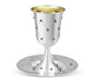 Sterling Silver Kiddush Goblet with Matching Plate - Diamond Flower Design - Culture Kraze Marketplace.com