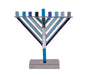 Yair Emanuel Chabad Chanukah Menorah, Shades of Blue – 8.5 Inches High - Culture Kraze Marketplace.com