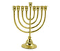 Gold Metal Chanukah Menorah Classic Design, for Candles - 10 Inches - Culture Kraze Marketplace.com