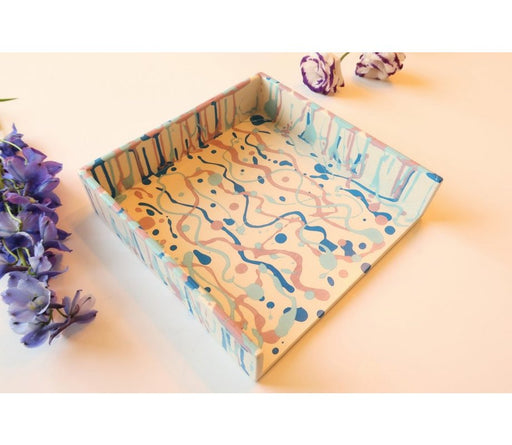 Graciela Noemi Handcrafted Passover Matzah Tray - Blue and Purple Streaks - Culture Kraze Marketplace.com