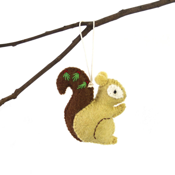 Squirrel Felted Christmas Holiday Ornament - Culture Kraze Marketplace.com